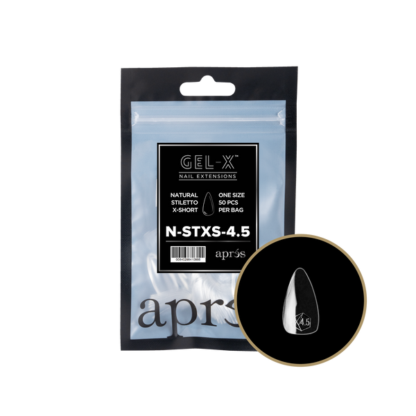 apres - Gel-X 2.0 Refill Bags - Natural Stiletto Extra Short Size 4.5 (50 pcs)