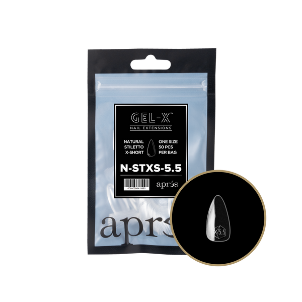 apres - Gel-X 2.0 Refill Bags - Natural Stiletto Extra Short Size 5.5 (50 pcs)