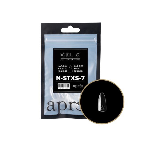 apres - Gel-X 2.0 Refill Bags - Natural Stiletto Extra Short Size 7 (50 pcs)