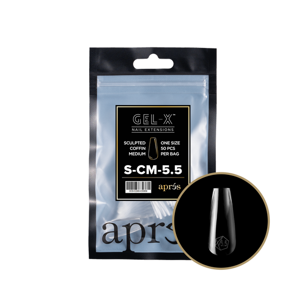 apres - Gel-X 2.0 Refill Bags - Sculpted Coffin Medium Size 5.5 (50 pcs)