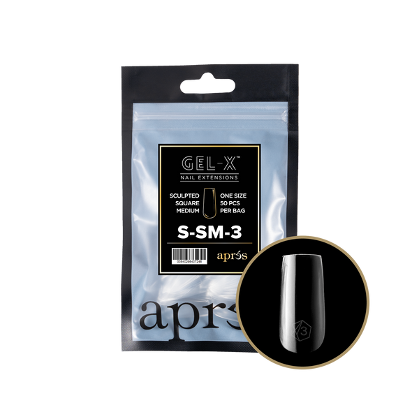 apres - Gel-X 2.0 Refill Bags - Sculpted Square Medium Size 3 (50 pcs)