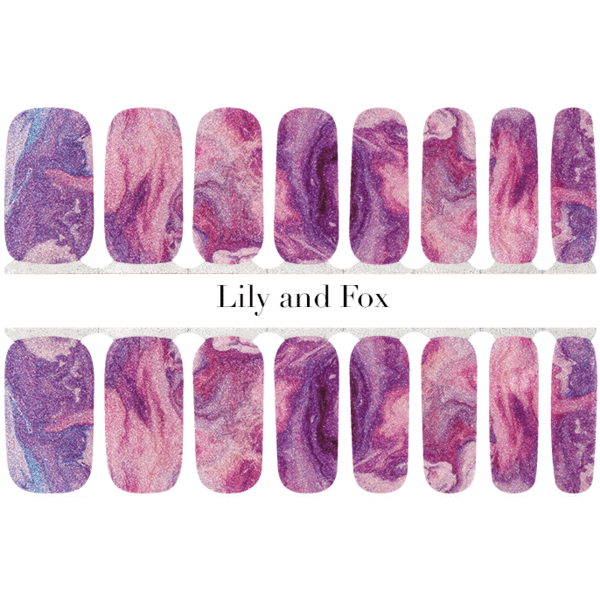 Lily and Fox - Nail Wrap - Wild Berry Swirl