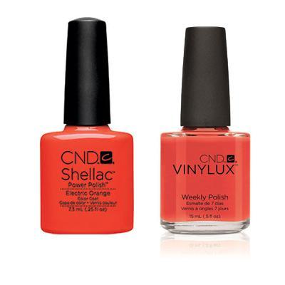 CND - Shellac & Vinylux Combo - Electric Orange – Sleek Nail