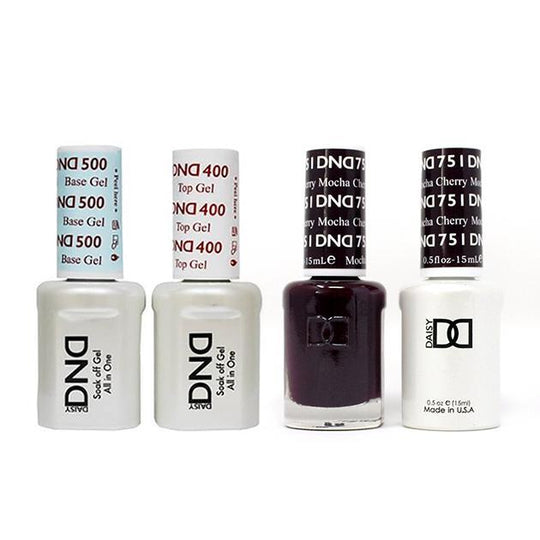 DND - Base, Top, Gel & Lacquer Combo - Cherry Mocha - #751