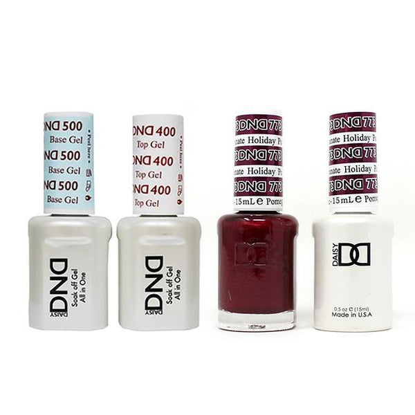 DND - Base, Top, Gel & Lacquer Combo - Holiday Pomegranate - #773