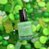 Maniology - Stamping Nail Polish - Morning Dew: Grass Leaf #P163 - Green Reflective Glitter Jelly Nail Polish